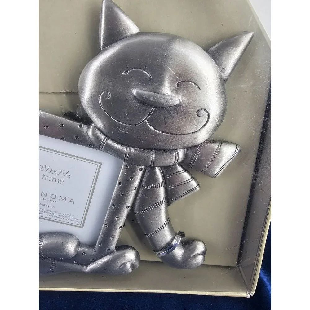 Silver Kitty Frame-Cat Frame-Photo Frame-Sonoma Photo Frame-Mouse- Picture Frame